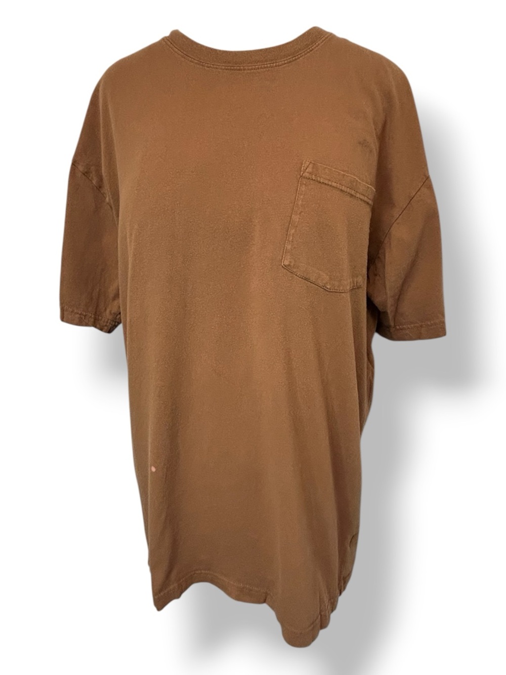 Dickies Men’s Short Sleeve Crewneck T-Shirt Pocket Cotton Rust Brown XL Thrashed